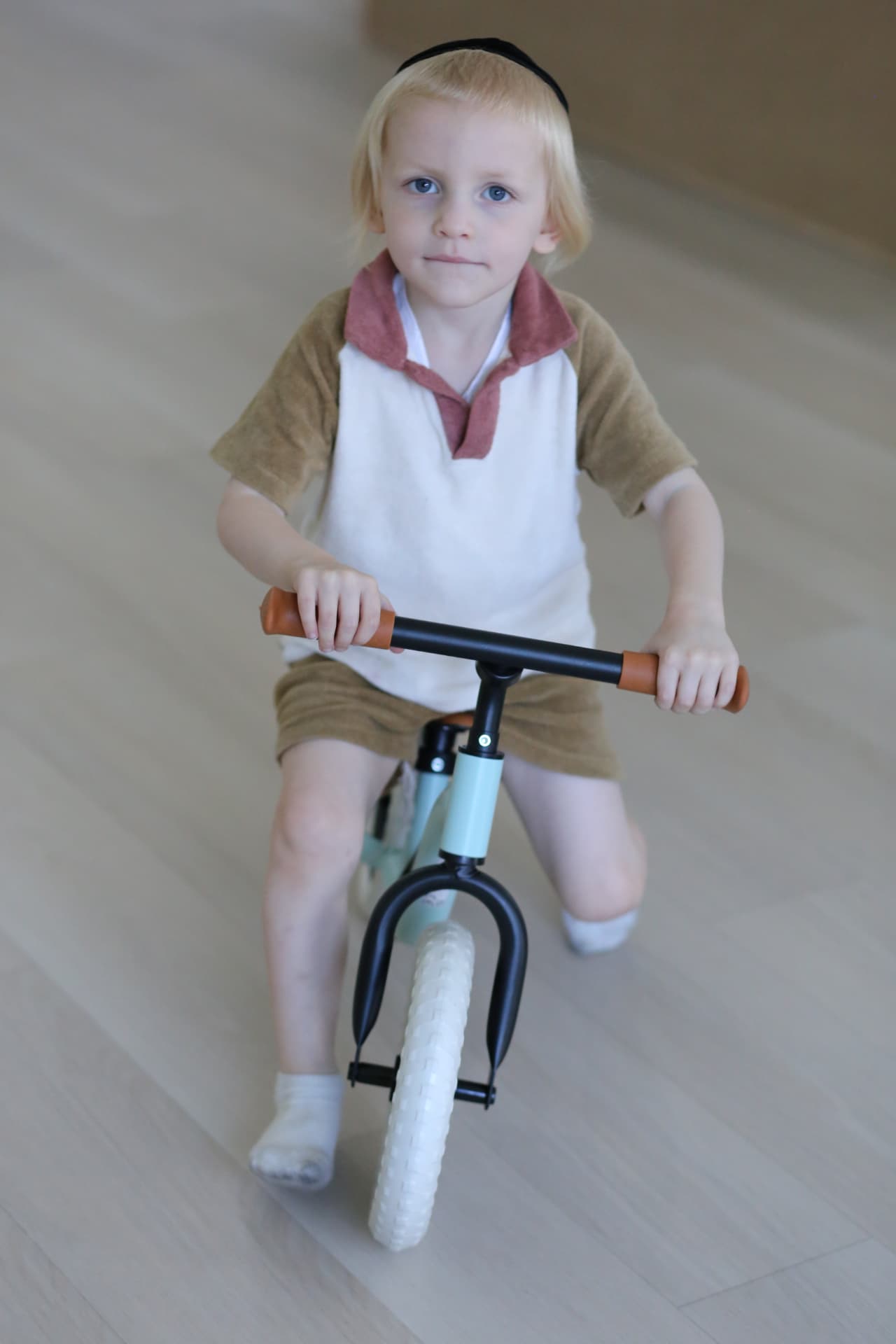 Riding straight at me across the floor.
